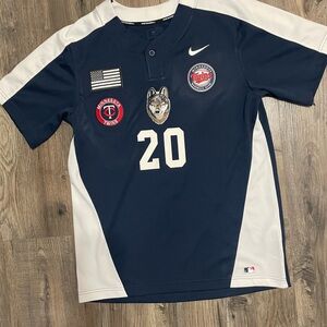 Nike Men’s Navy and White Minnesota Twins #20 training Jersey Chuck Knoblauch